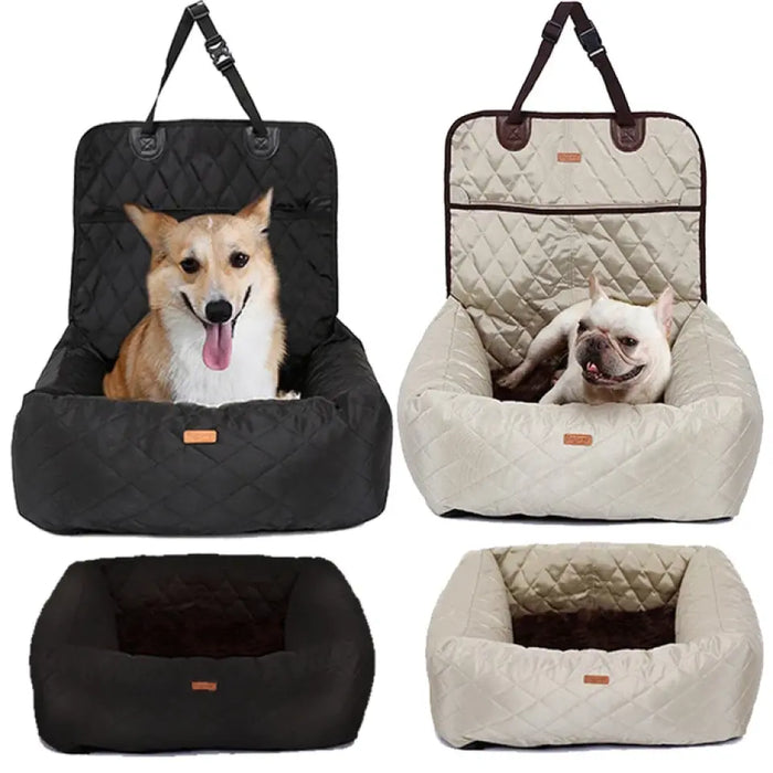 Custom Personalized 2 In 1 Pet Dog Carrier Folding Car Seat Pad - Gift Idea For Pet Owner