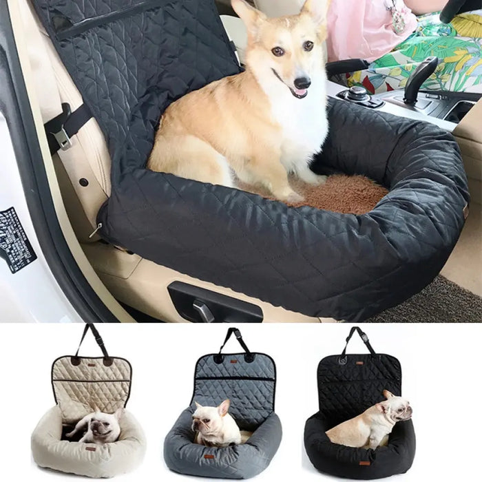 Custom Personalized 2 In 1 Pet Dog Carrier Folding Car Seat Pad - Gift Idea For Pet Owner