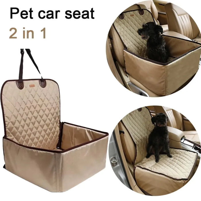 Custom Personalized 2 In 1 Pet Dog Carrier Folding Car Seat Pad - Gift Idea For Pet Owner