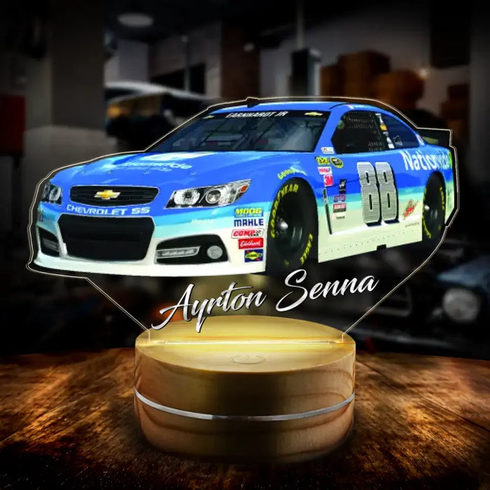 Custom Personalized Racing Car Led Light - Gift for Car Owner/Birthday - Acrylic Car Led Night Light