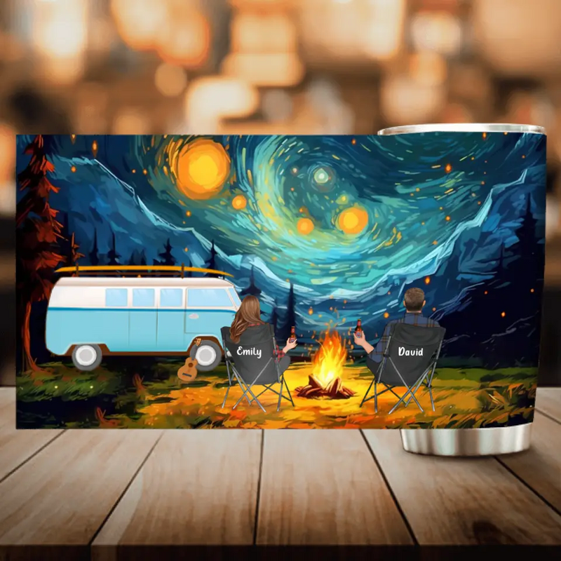 Personalized Camping Couple Family Tumbler - Gift for whole family, camping lovers - Fill Your Life With Adventures