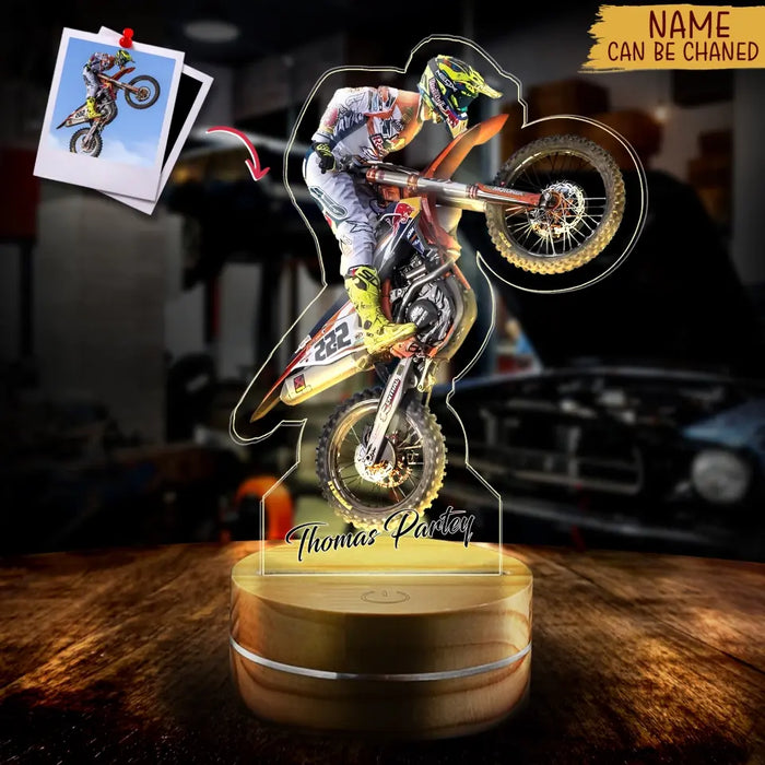 Custom Personalized Motorbike Dirt Bike Acrylic Led Light - Gift For Biker/Birthday