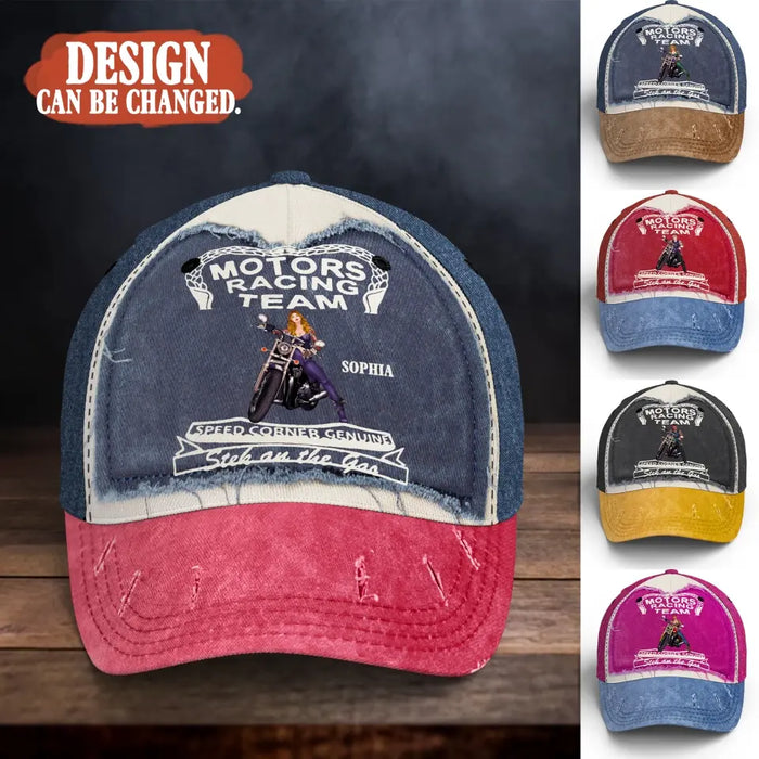 Custom Personalized Motors Racing Team Baseball Cap - Gift Idea For Bikers/ Birthday