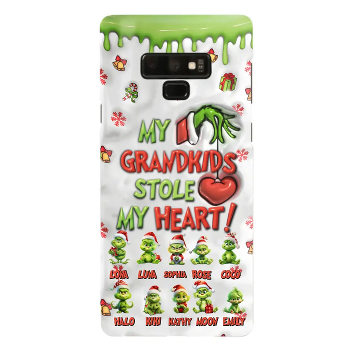 Custom Personalized Christmas Mama Grandkid Phone Case - Gift Idea For Grandkids - Upto 10 Kids - My Grandkids Stole My Heart - Case For iPhone/Samsung