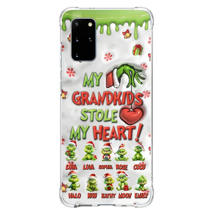 Custom Personalized Christmas Mama Grandkid Phone Case - Gift Idea For Grandkids - Upto 10 Kids - My Grandkids Stole My Heart - Case For iPhone/Samsung