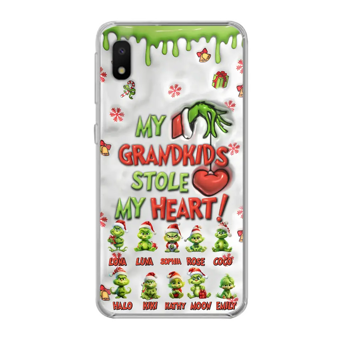 Custom Personalized Christmas Mama Grandkid Phone Case - Gift Idea For Grandkids - Upto 10 Kids - My Grandkids Stole My Heart - Case For iPhone/Samsung