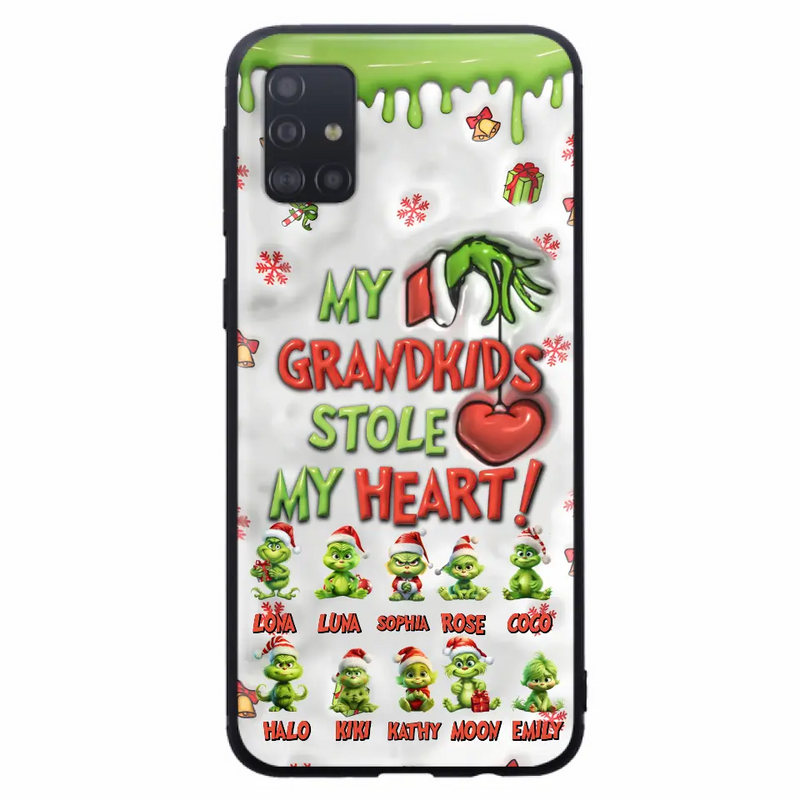 Personalized Christmas Mama Grandkid Phone Case - Gift Idea For Grandkids - Up to 10 Kids - My Grandkids Stole My Heart - Case For iPhone/Samsung