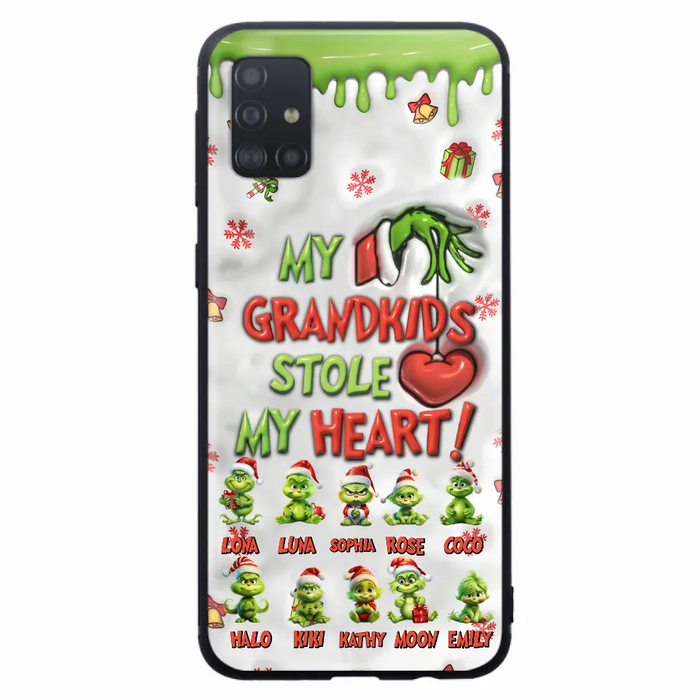 Custom Personalized Christmas Mama Grandkid Phone Case - Gift Idea For Grandkids - Upto 10 Kids - My Grandkids Stole My Heart - Case For iPhone/Samsung