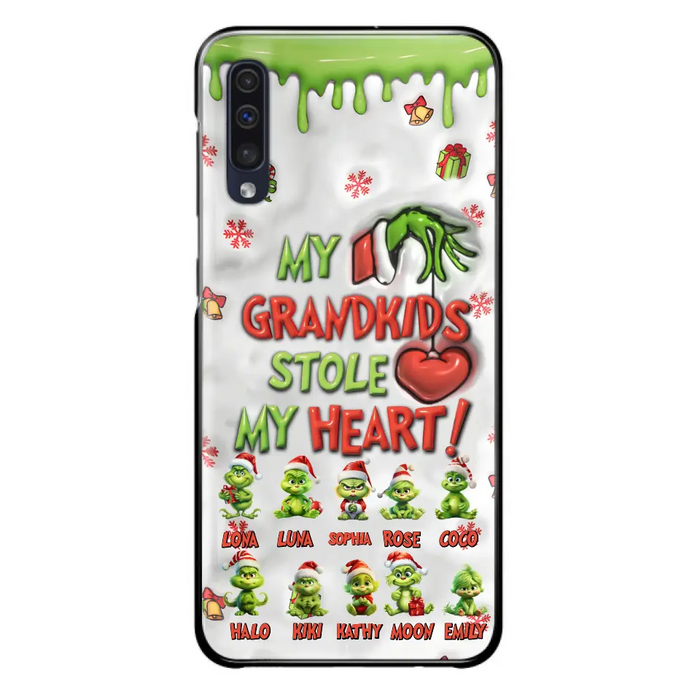 Custom Personalized Christmas Mama Grandkid Phone Case - Gift Idea For Grandkids - Upto 10 Kids - My Grandkids Stole My Heart - Case For iPhone/Samsung