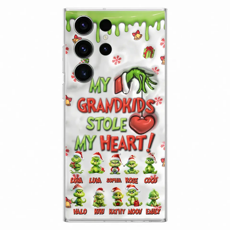 Personalized Christmas Mama Grandkid Phone Case - Gift Idea For Grandkids - Up to 10 Kids - My Grandkids Stole My Heart - Case For iPhone/Samsung