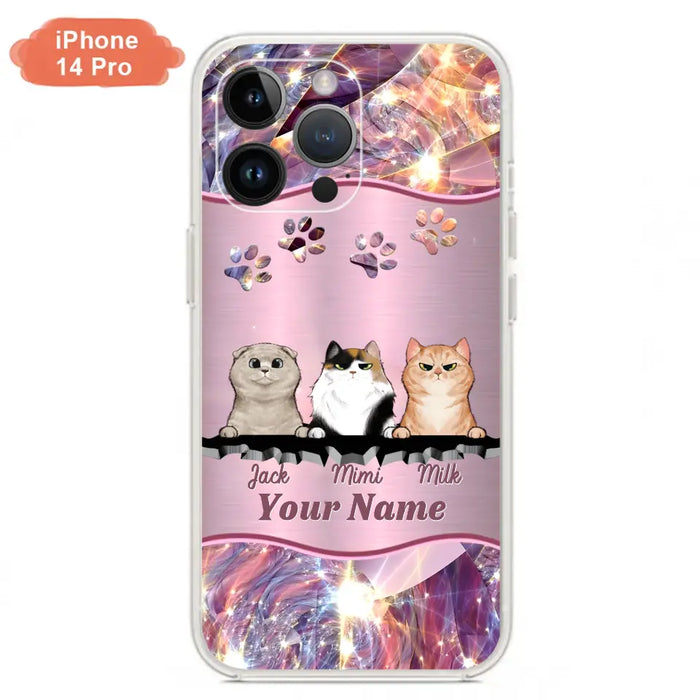 Custom Personalized Cats Phone Case - Gift Idea For Cat Lover - Up to 3  Cats - Cases For iPhone/Samsung