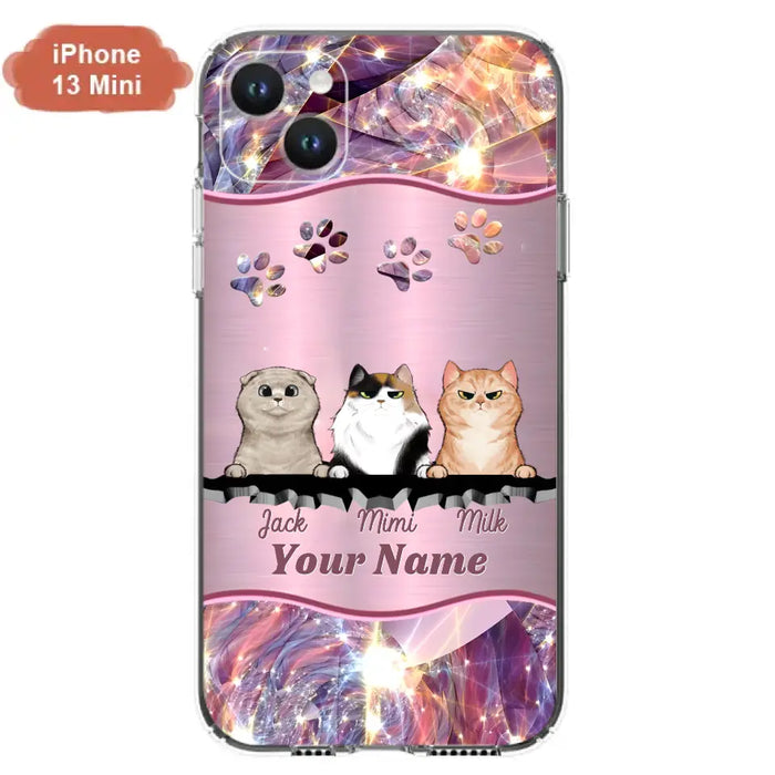 Custom Personalized Cats Phone Case - Gift Idea For Cat Lover - Up to 3  Cats - Cases For iPhone/Samsung