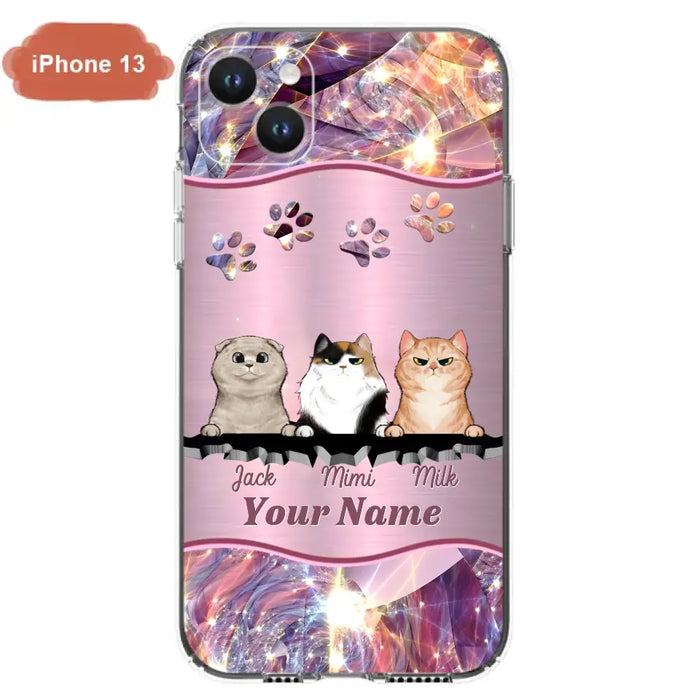 Custom Personalized Cats Phone Case - Gift Idea For Cat Lover - Up to 3  Cats - Cases For iPhone/Samsung