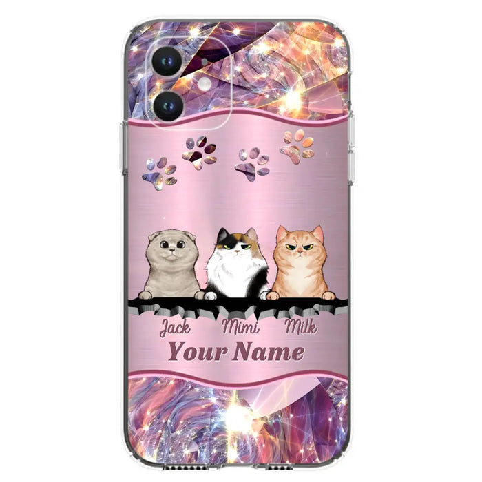 Custom Personalized Cats Phone Case - Gift Idea For Cat Lover - Up to 3  Cats - Cases For iPhone/Samsung