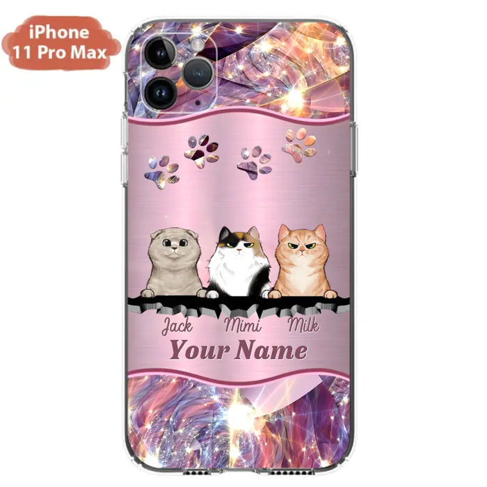 Custom Personalized Cats Phone Case - Gift Idea For Cat Lover - Up to 3  Cats - Cases For iPhone/Samsung