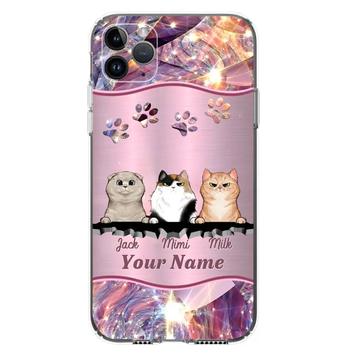 Custom Personalized Cats Phone Case - Gift Idea For Cat Lover - Up to 3  Cats - Cases For iPhone/Samsung