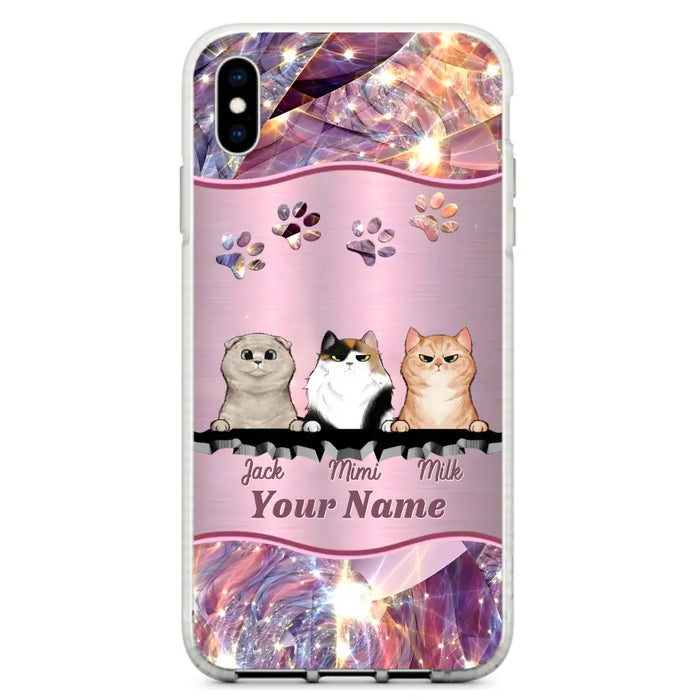 Custom Personalized Cats Phone Case - Gift Idea For Cat Lover - Up to 3  Cats - Cases For iPhone/Samsung