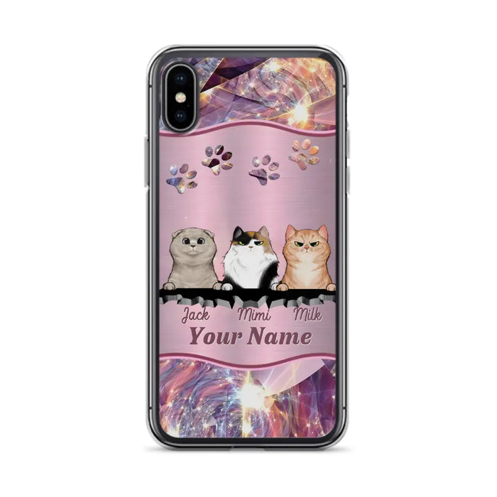 Custom Personalized Cats Phone Case - Gift Idea For Cat Lover - Up to 3  Cats - Cases For iPhone/Samsung