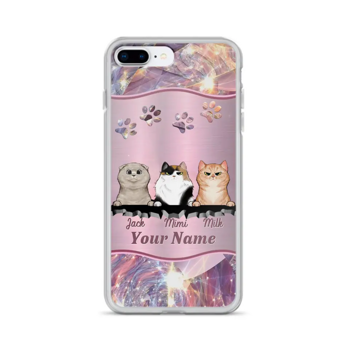 Custom Personalized Cats Phone Case - Gift Idea For Cat Lover - Up to 3  Cats - Cases For iPhone/Samsung