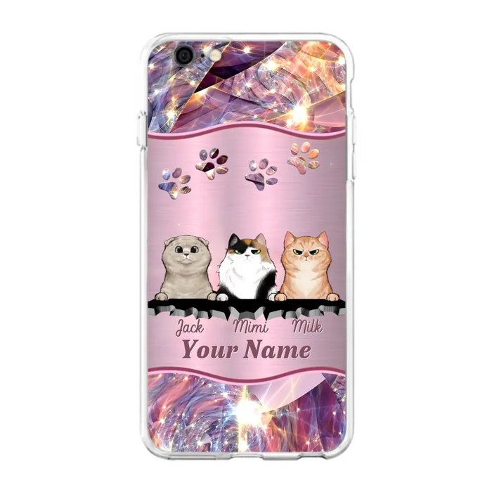 Custom Personalized Cats Phone Case - Gift Idea For Cat Lover - Up to 3  Cats - Cases For iPhone/Samsung