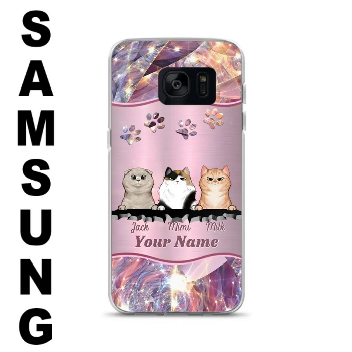 Custom Personalized Cats Phone Case - Gift Idea For Cat Lover - Up to 3  Cats - Cases For iPhone/Samsung