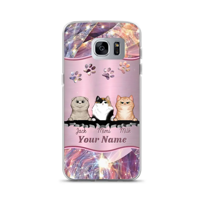 Custom Personalized Cats Phone Case - Gift Idea For Cat Lover - Up to 3  Cats - Cases For iPhone/Samsung