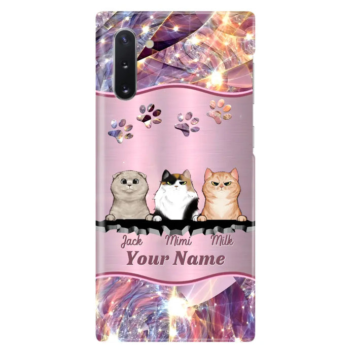 Custom Personalized Cats Phone Case - Gift Idea For Cat Lover - Up to 3  Cats - Cases For iPhone/Samsung