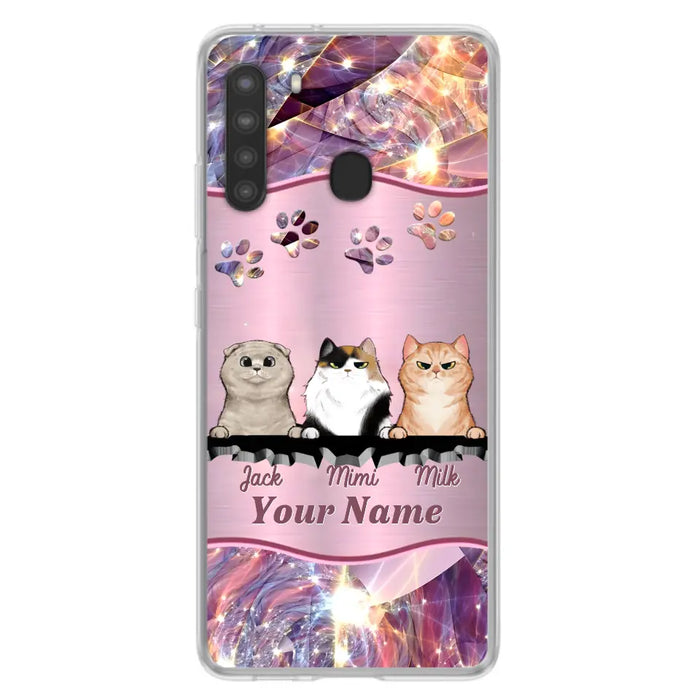 Custom Personalized Cats Phone Case - Gift Idea For Cat Lover - Up to 3  Cats - Cases For iPhone/Samsung