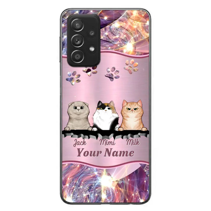 Custom Personalized Cats Phone Case - Gift Idea For Cat Lover - Up to 3  Cats - Cases For iPhone/Samsung