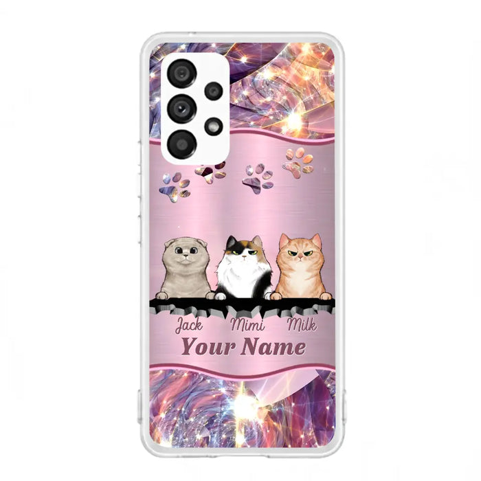 Custom Personalized Cats Phone Case - Gift Idea For Cat Lover - Up to 3  Cats - Cases For iPhone/Samsung