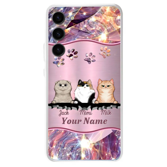 Custom Personalized Cats Phone Case - Gift Idea For Cat Lover - Up to 3  Cats - Cases For iPhone/Samsung