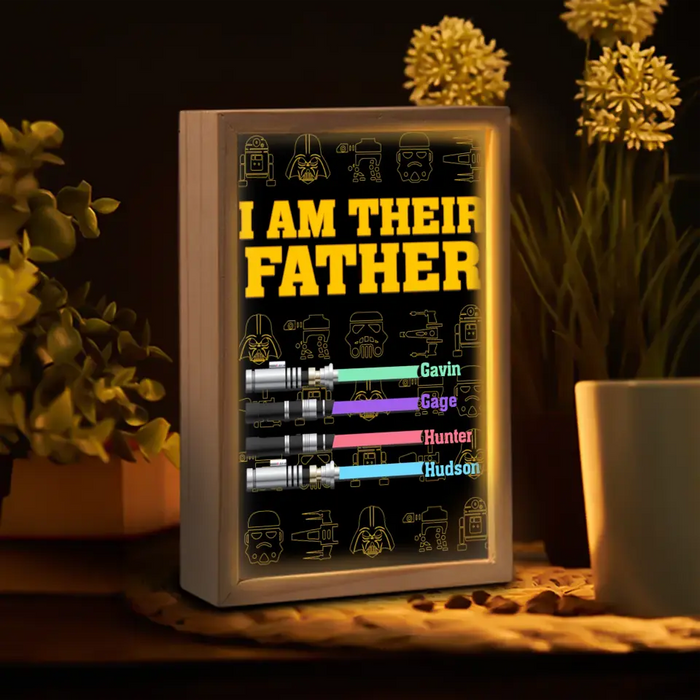 Custom Personalized Father Frame Light Box - Father's Day Gift Idea - I Am Their Father