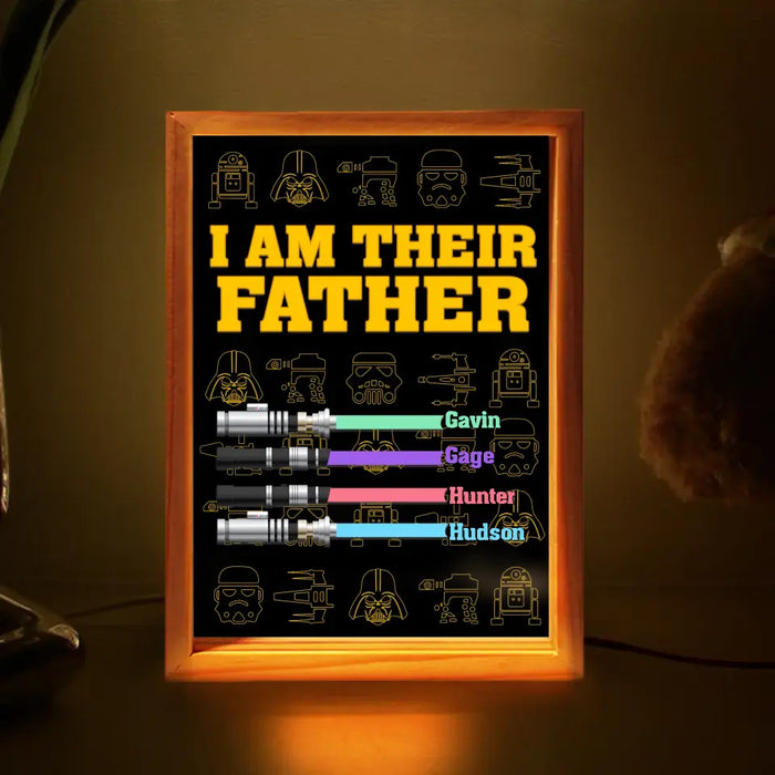 Custom Personalized Father Frame Light Box - Father's Day Gift Idea - I Am Their Father