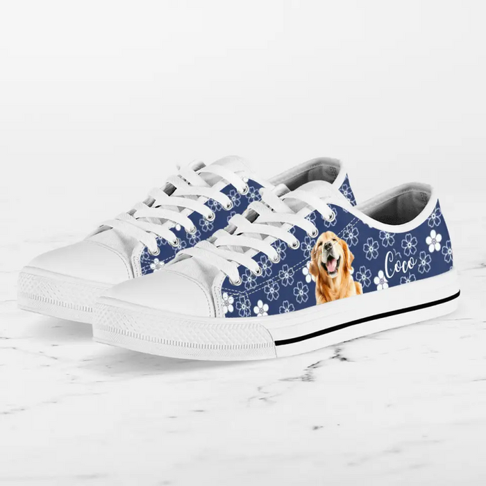 Custom Personalized Dog Photo Canvas Sneakers - Gift Idea for Dog Lovers