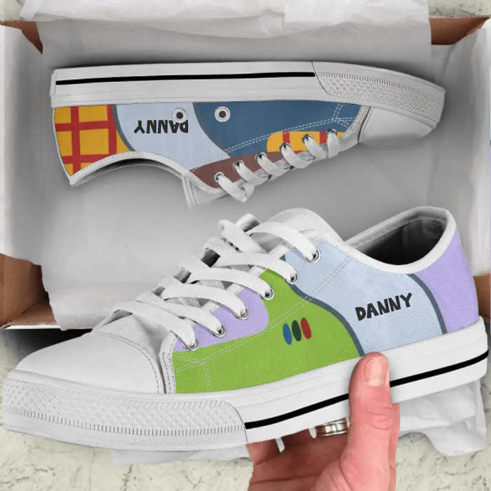 Custom Personalized Canvas Sneakers For Men & Women - Gift Idea For Cartoon Lovers - Custom Name