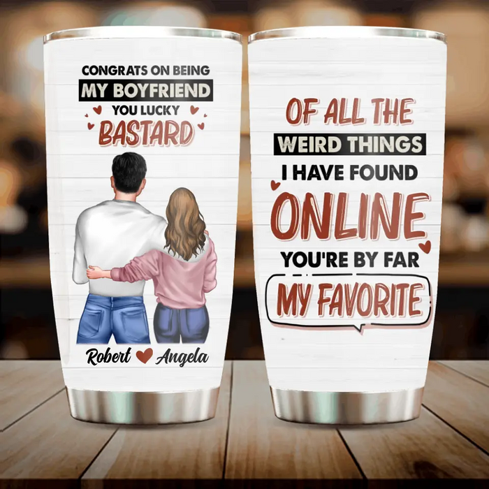Personalized Couple Tumbler - Gift Idea For Couple/Valentine's Day/Him/Her - Of All The Weird Things