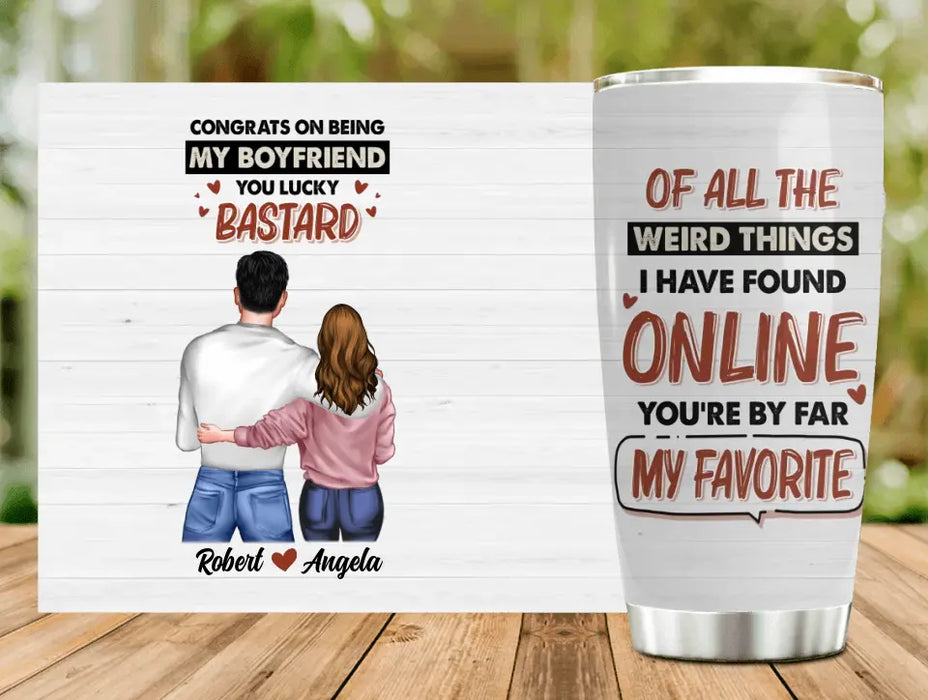 Personalized Couple Tumbler - Gift Idea For Couple/Valentine's Day/Him/Her - Of All The Weird Things