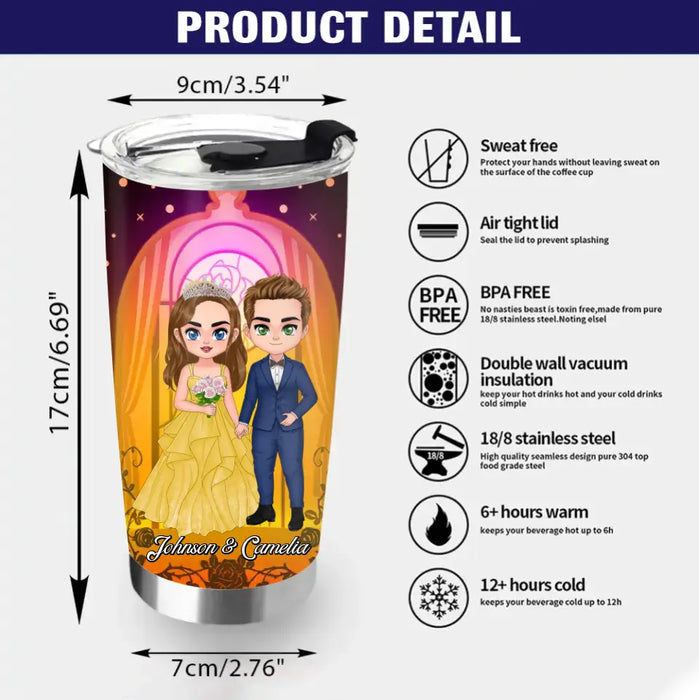 Custom Personalized Wedding Couple Tumbler - Gift Idea For Couple/Him/Her/Valentine's Day - Annoying Each Other For 5 Years And Still Going Strong