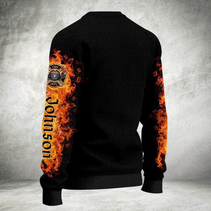 Custom Personalized Firefighter Photo AOP Sweater - Gift Idea For Firefighter - The Title Firefighter Cannot Be Inherited