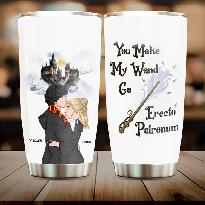 Custom Personalized Couple Tumbler - Gift Idea For Couple - You Make My Wand Go Erecto
Patronum