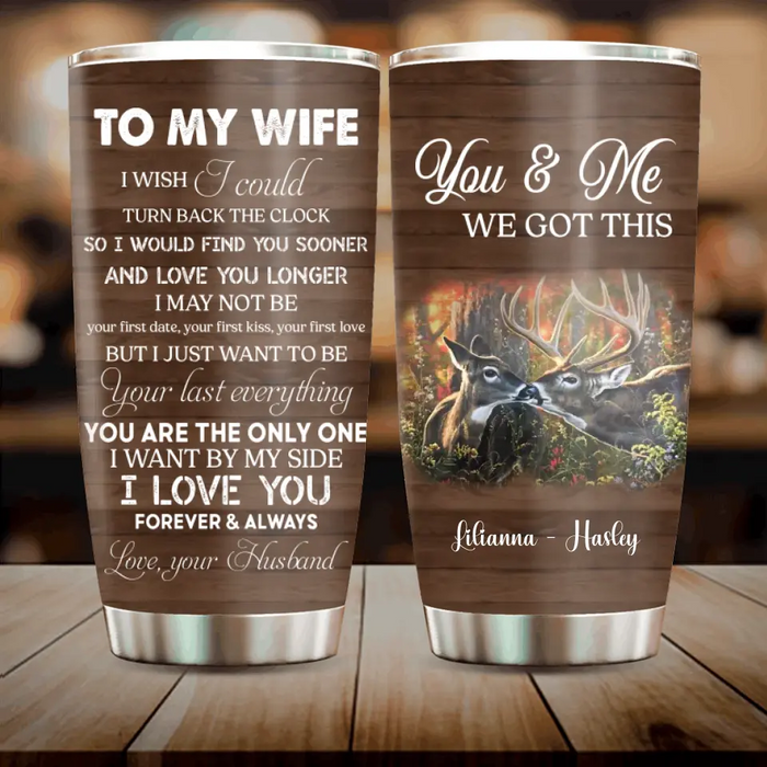 Custom Personalized Couple Tumbler - Gift Idea For Couple/Him/Her/Valentine's Day - To My Wife I Wish I Could Turn Back The Clock