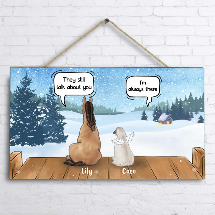 Custom Personalized Dog Horse Door Sign - Upto 5 Pets - Xmas Gift For Dog/ Horse Lover