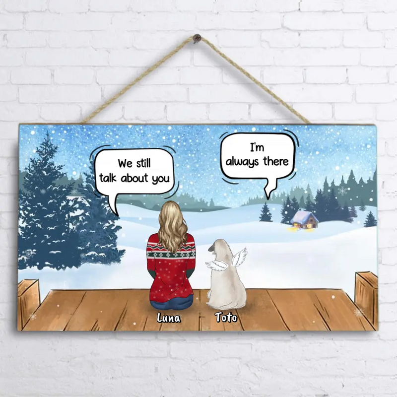 Personalized Dog Horse Door Sign - Man/Woman With Up to 5 Pets - Xmas Gift For Dog/Horse Lover