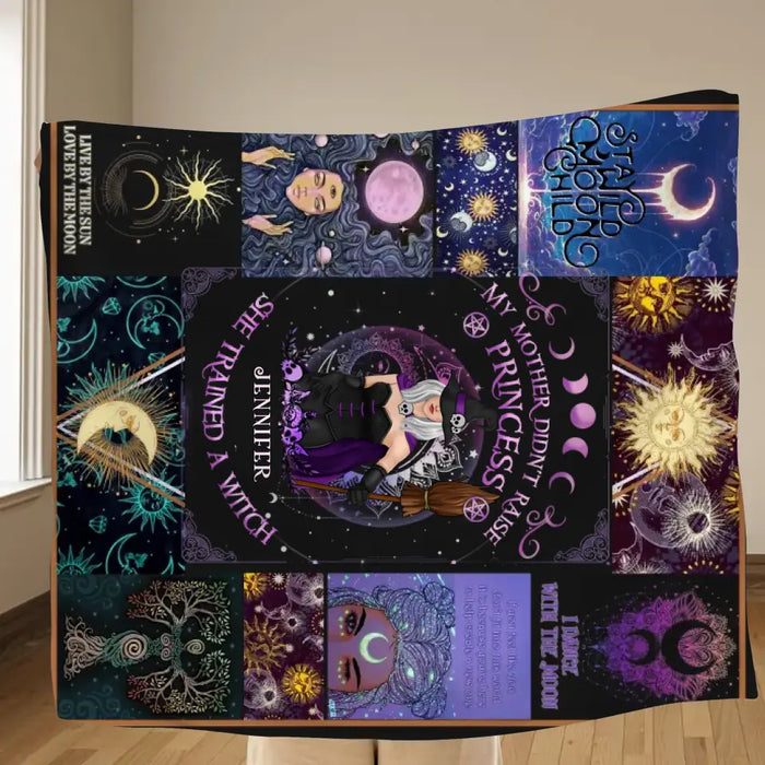 Custom Personalized Witch Quilt/Fleece Blanket/Pillow Cover - Halloween Gift Idea For Witch Lovers - To My Daughter