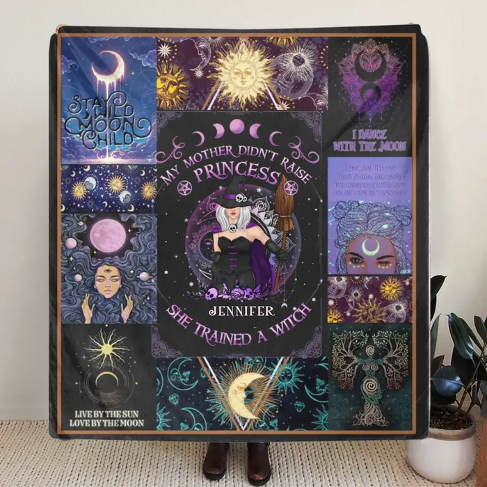 Custom Personalized Witch Quilt/Fleece Blanket/Pillow Cover - Halloween Gift Idea For Witch Lovers - To My Daughter