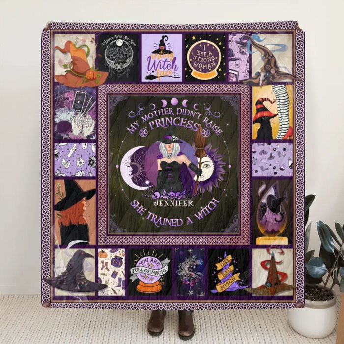 Custom Personalized Witch Quilt/Fleece Blanket/Pillow Cover - Halloween Gift Idea For Witch Lovers - Remember Whose Daughter You Are