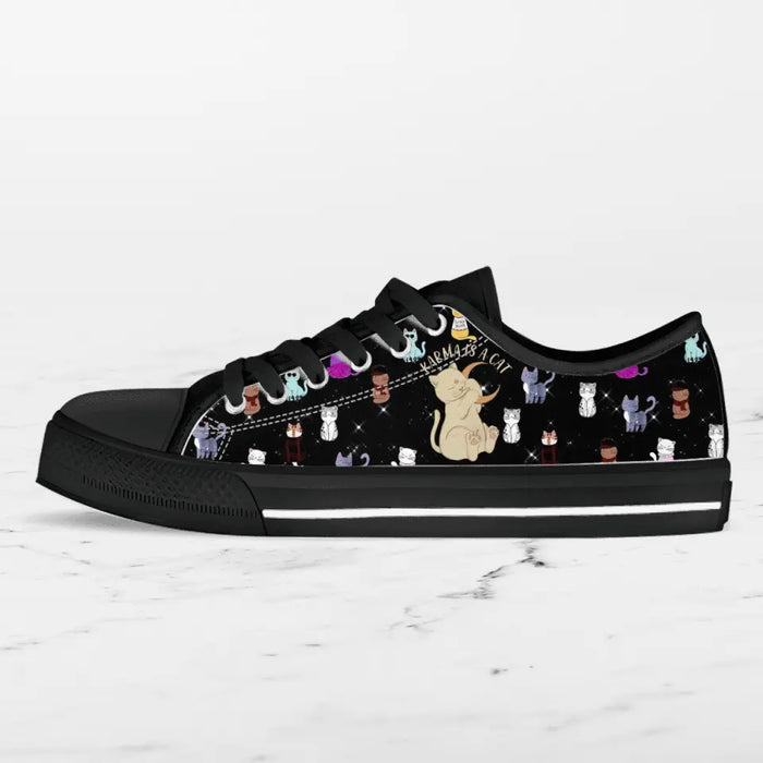 Cat Canvas Sneakers - Gift for Cat Lovers - Karma Is A Cat