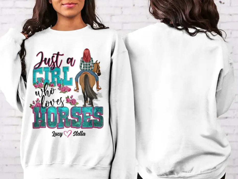 Custom Personalized Horse Mom AOP Sweater - Gift Idea For Horse Lover - Just A Girl Who Loves Horses