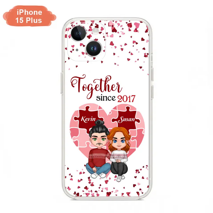 Custom Personalized Couple Phone Case - Gift Idea For Couple/Valentines Day - Together Since 2017 - Case For iPhone/Samsung