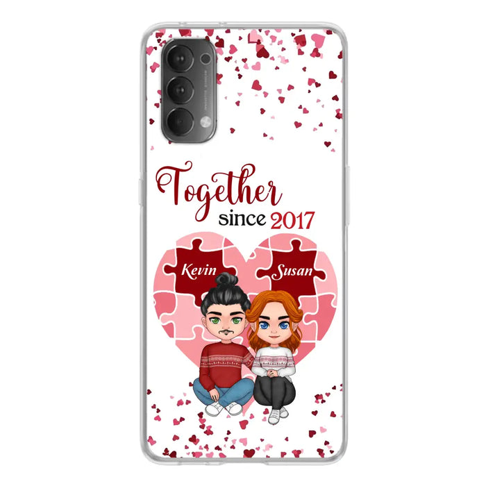 Custom Personalized Couple Phone Case - Gift Idea For Couple/Valentines Day - Together Since 2017 - Case For Oppo/Xiaomi/Huawei